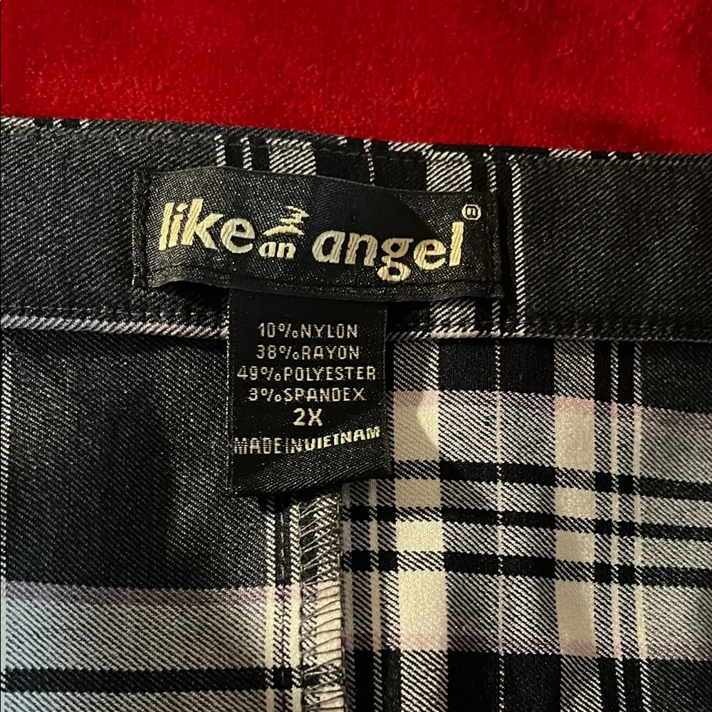 Like an Angel Black and White Plaid Mini Skirt - Picture 2 of 3